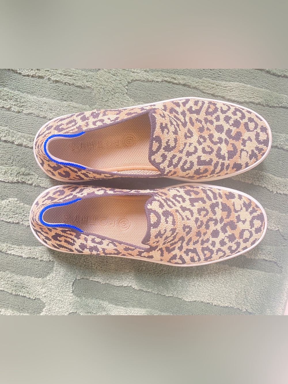Rothy's Leopard Print Slip-On Mules in Tan and Brown